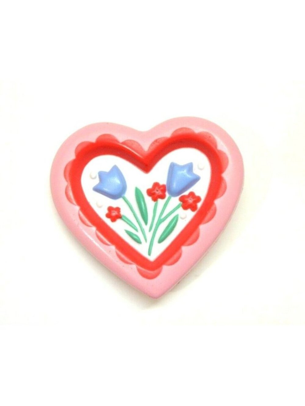 1990 Hallmark Cards Valentines Day Heart Brooch Plastic Lapel Hat Bag Vtg